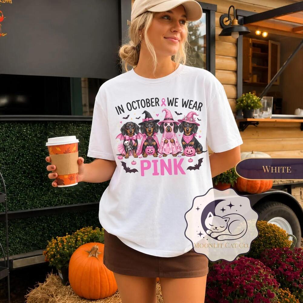 In October We Wear Shirt,  Awareness Halloween Tee, Ribbon